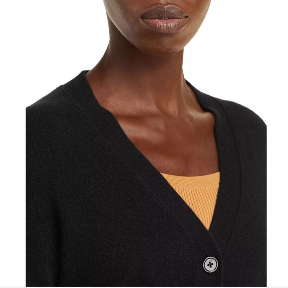 NWOT Like New C by Bloomingdale's 100 Cashmere Black Grandfather Cardigan Size M - Picture 5 of 8